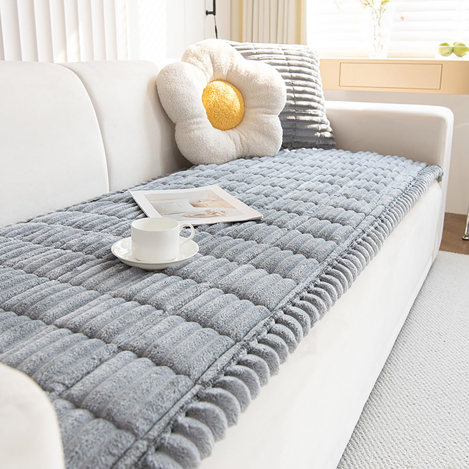 ZQFFB pet couch cover with cozy-weave fabric for comfortable seating.
