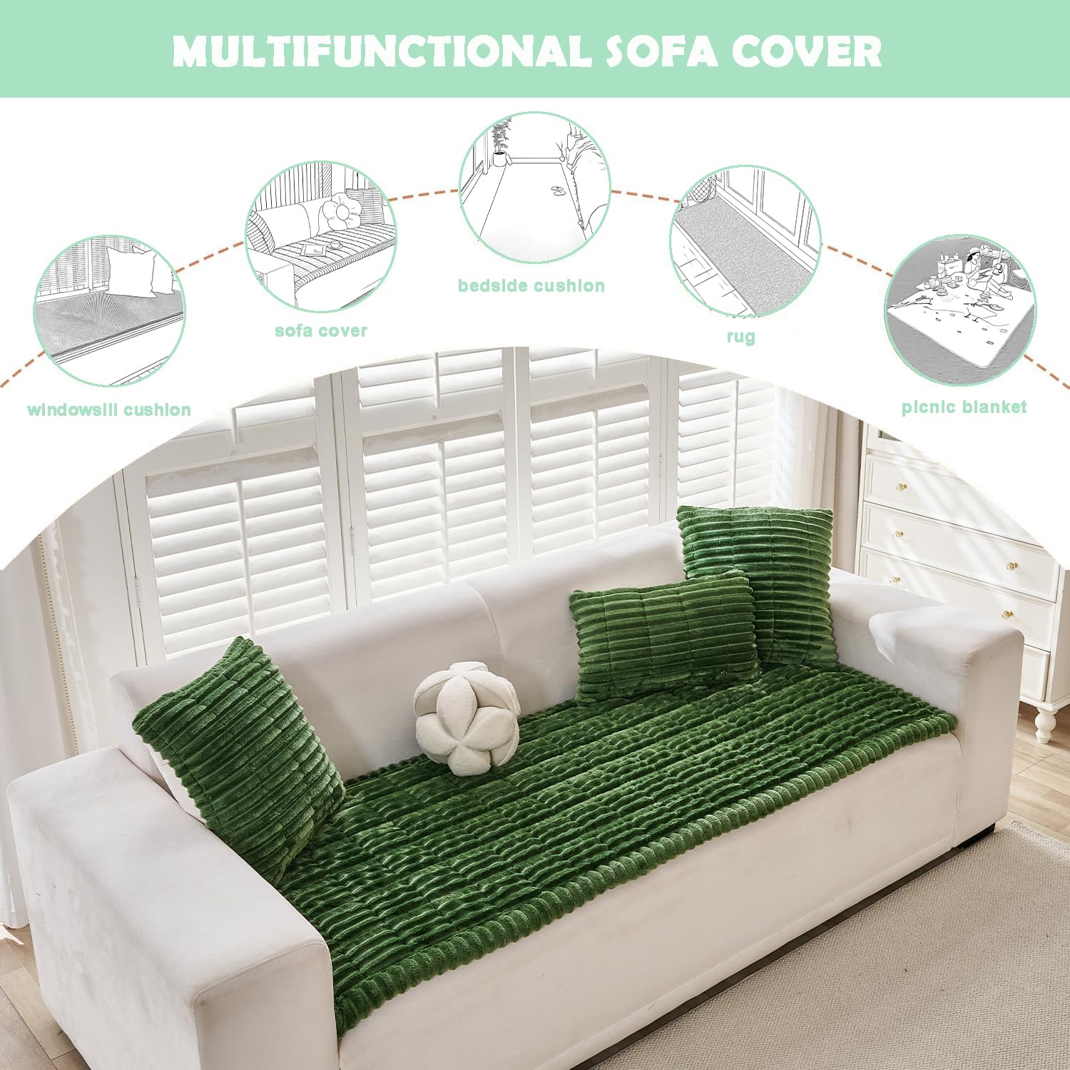 ZQFFB pet couch cover is easy to machine wash to keep your sofa fresh.