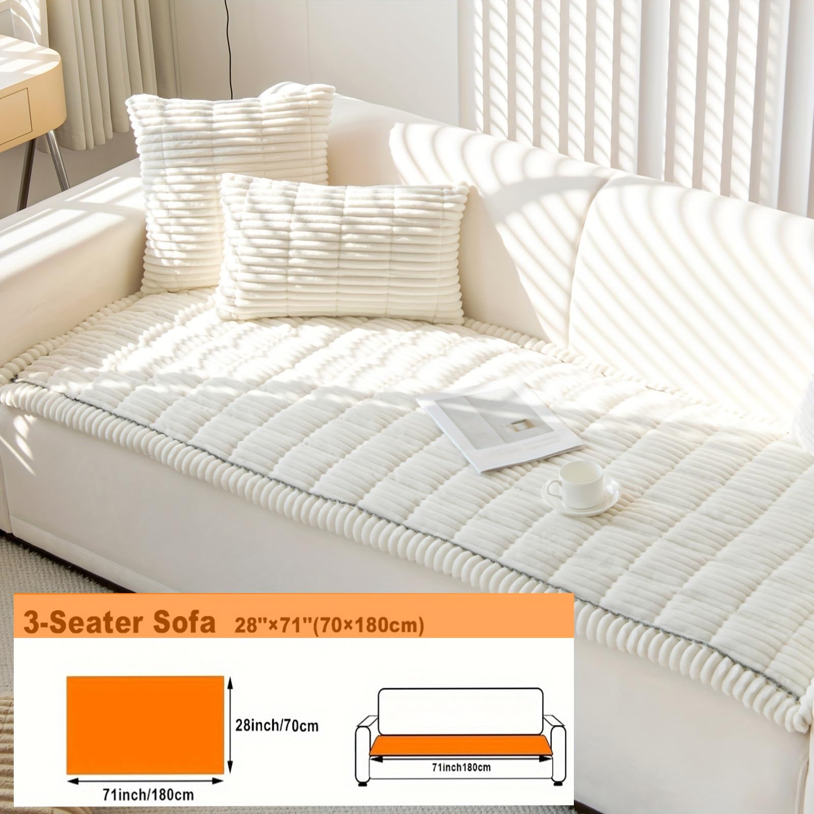 ZQFFB pet couch cover fits most two- or three-cushion sofas with guidance.