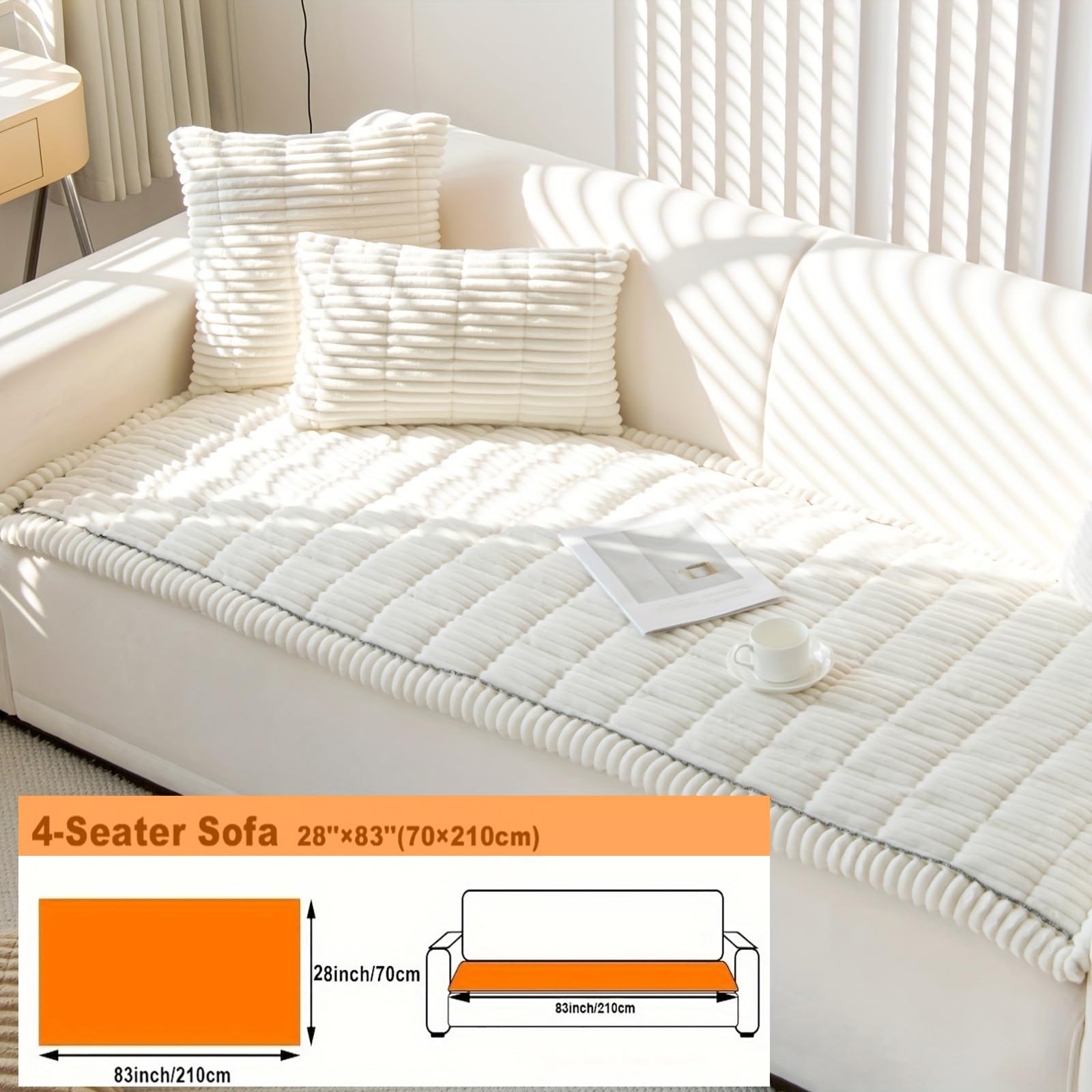 ZQFFB pet couch cover measuring guide helps ensure proper sofa fit