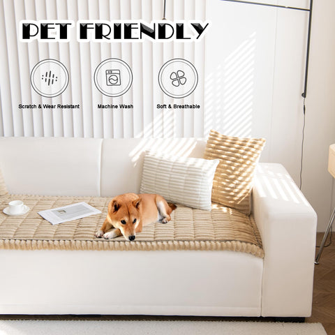 ZQFFB pet couch cover non-slip bottom demonstrates stable, movement-free lounging.