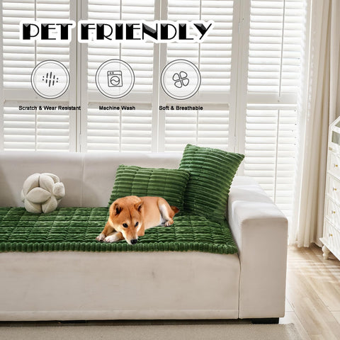 ZQFFB couch cover with nonslip backing keeps your sofa in place.