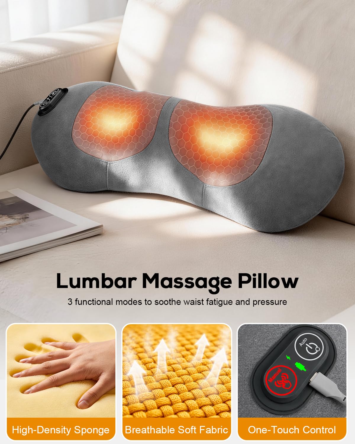 Zrpeo ergonomic memory foam core provides even pressure and comfort
