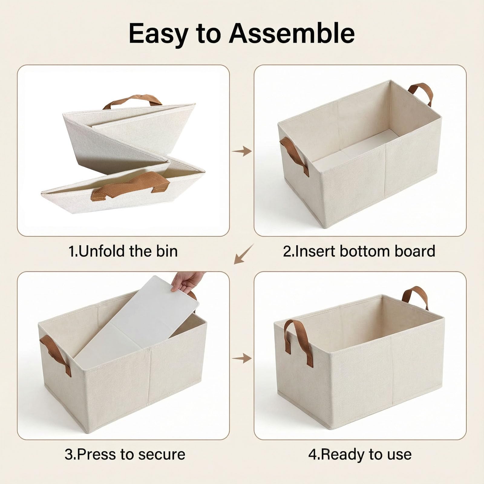 Open Zruitong bin on shelf reveals roomy interior for sweaters.