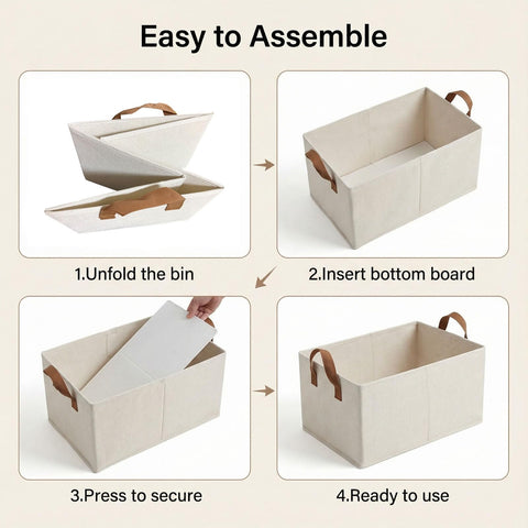 Open Zruitong bin on shelf reveals roomy interior for sweaters.