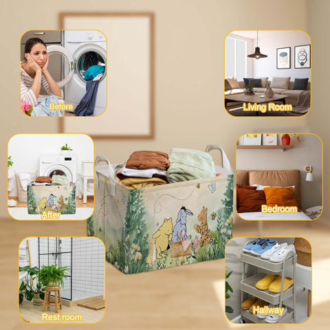 ZsaTuiy Winnie storage basket double handles for portable organization.