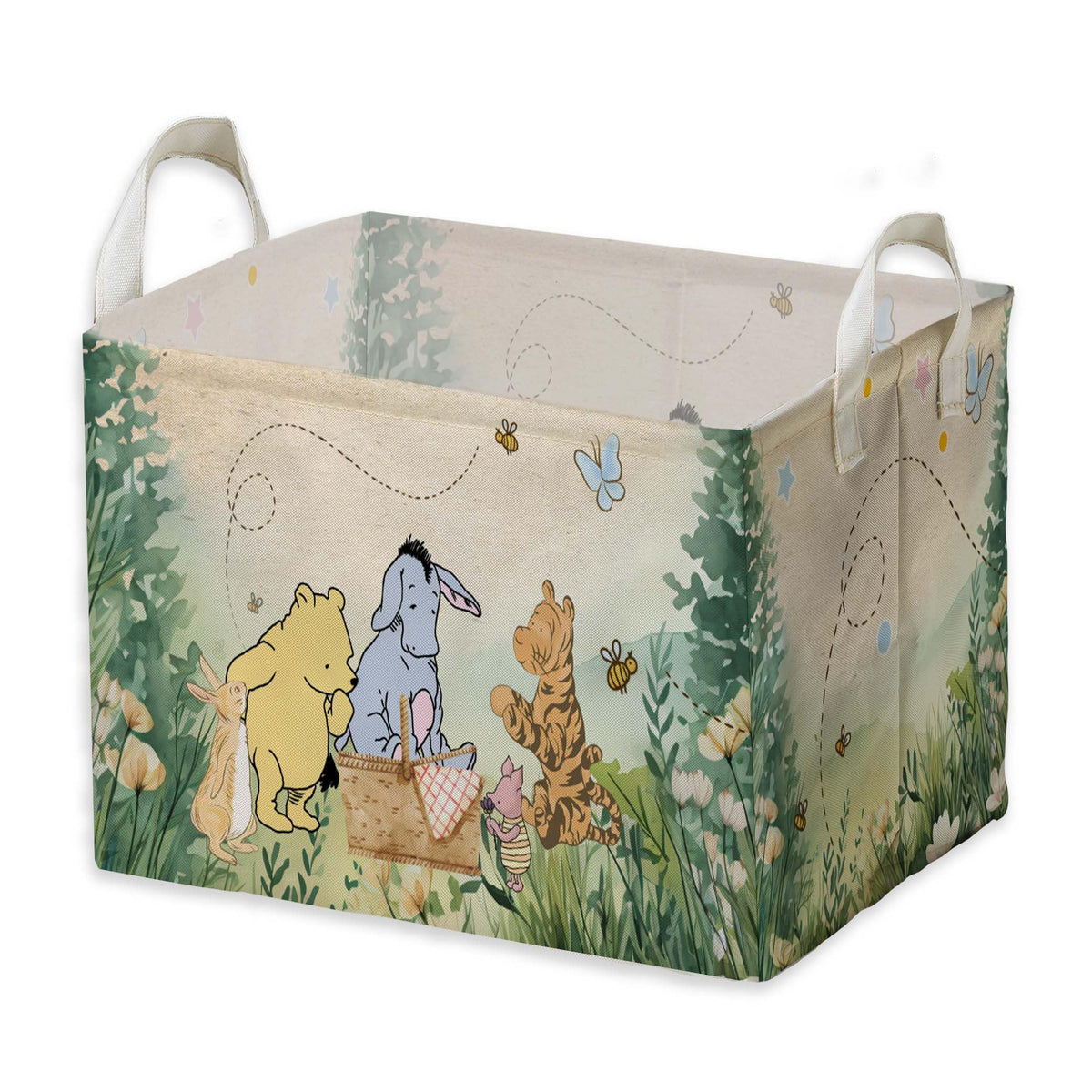 ZsaTuiy Winnie storage basket front view, a sturdy nursery organizer.
