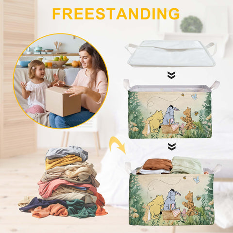 ZsaTuiy Winnie storage basket mouth ring keeps the opening easy.