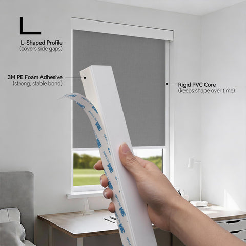 ZSTARR side-track close-up showing PVC edge seal against light leakage.