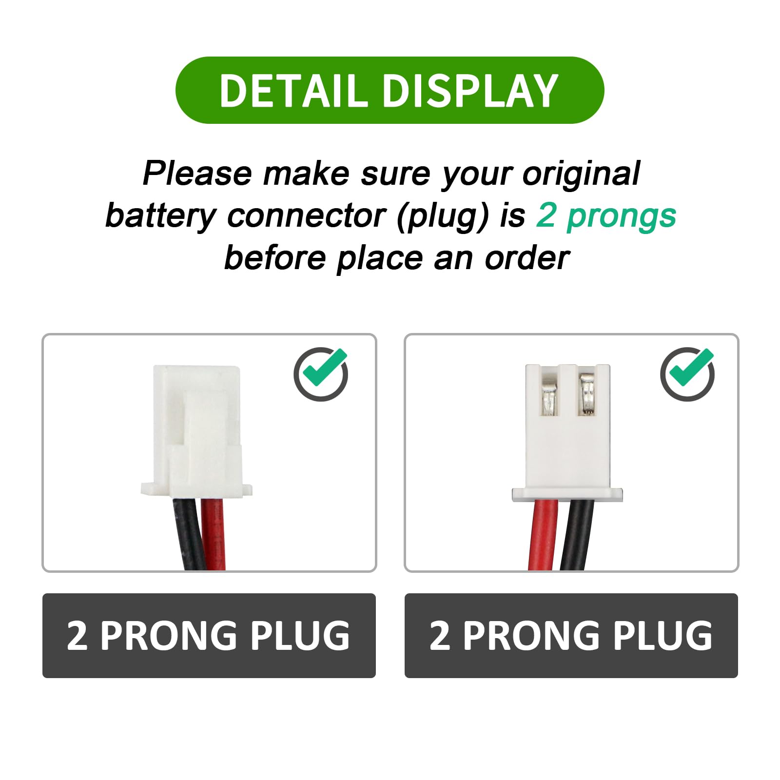 ZTHY two-prong connector, broad compatibility with Shark vacuums.