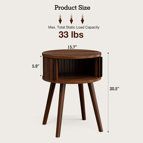 ZttRiee end table with storage cabinet ideal for living room clutter.