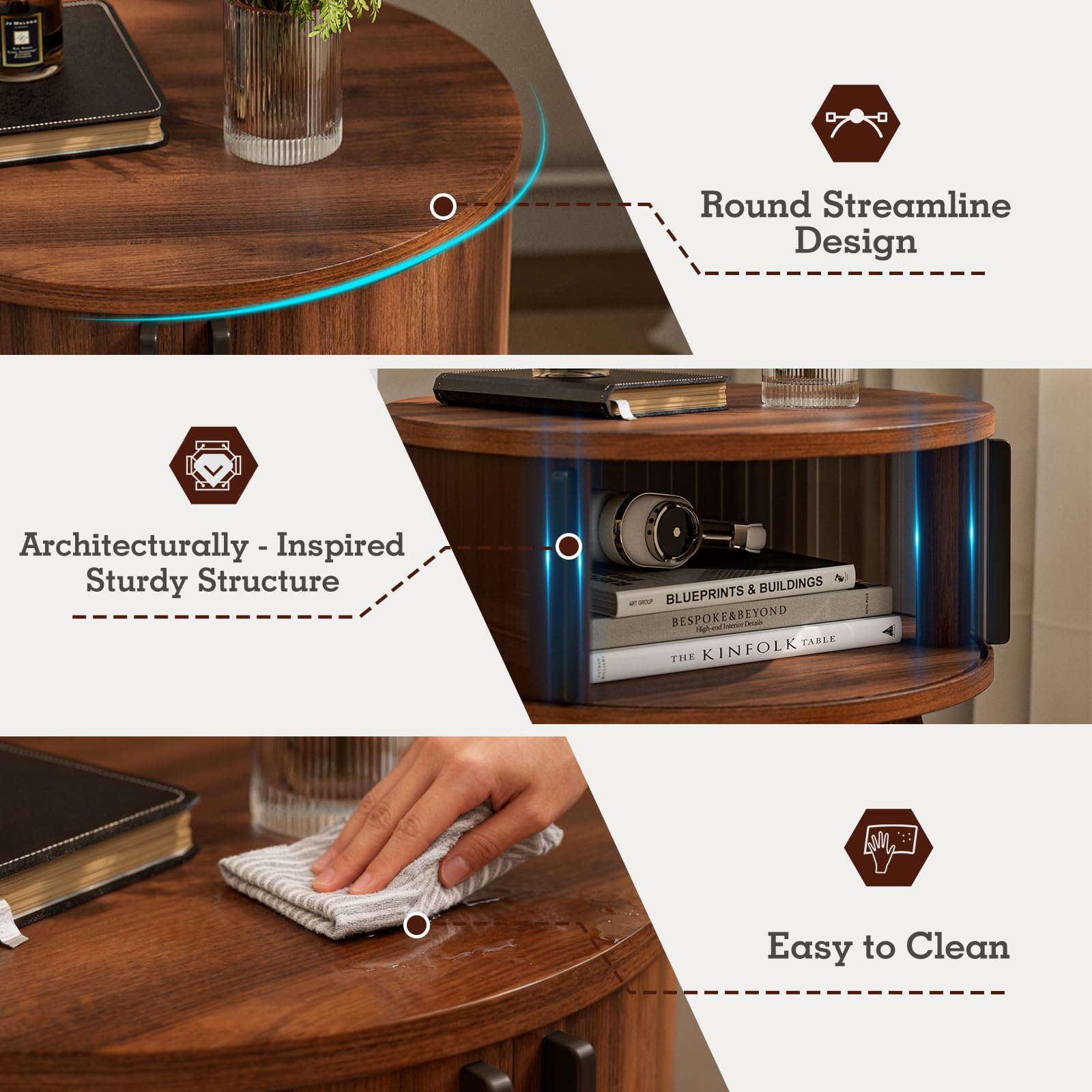 ZttRiee solid wood legs add stability and a premium feel.