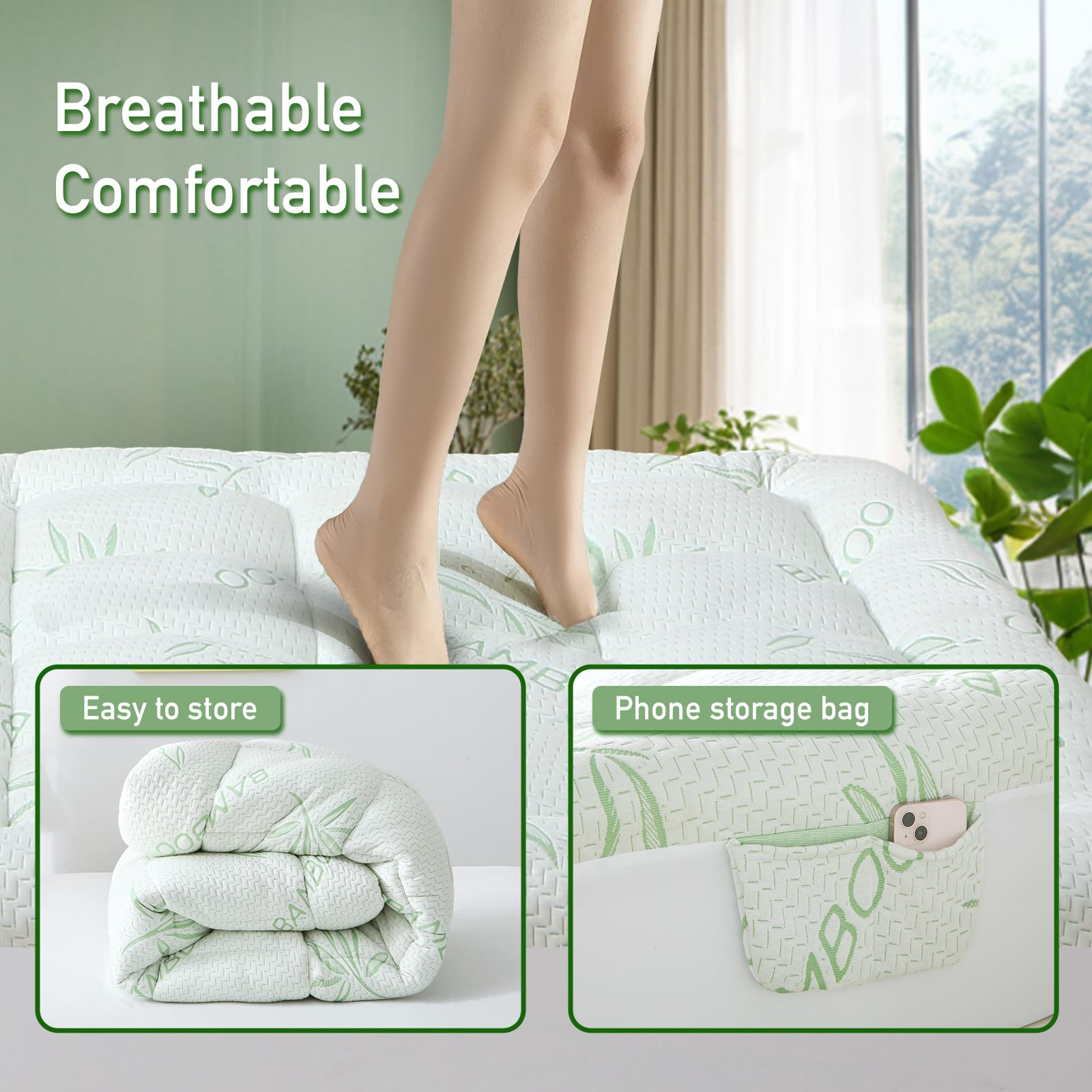 ZTVZTV topper on bed setup shows cozy, supportive layering