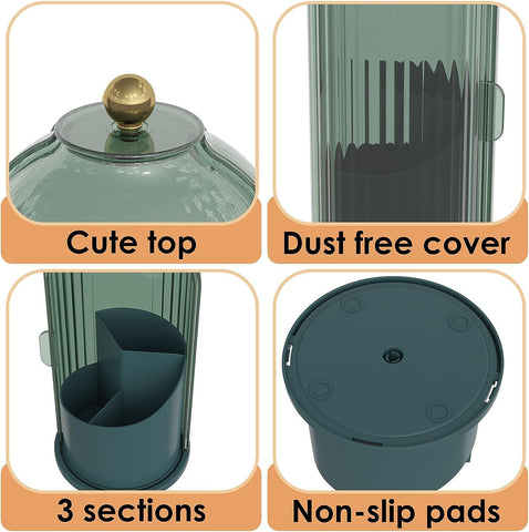 Zufudo three compartments organize different item sizes in the holder.