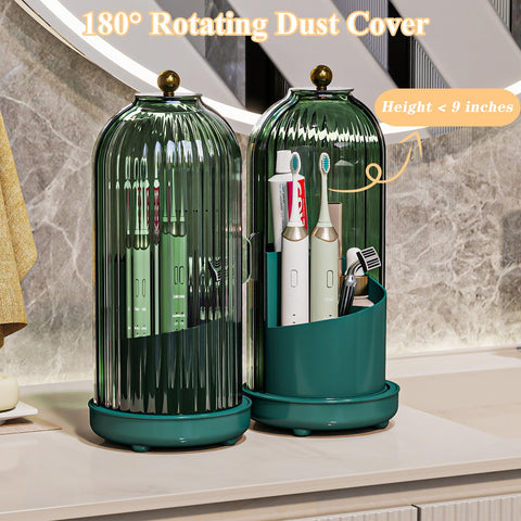 Zufudo compact holder saves countertop space on busy vanities.
