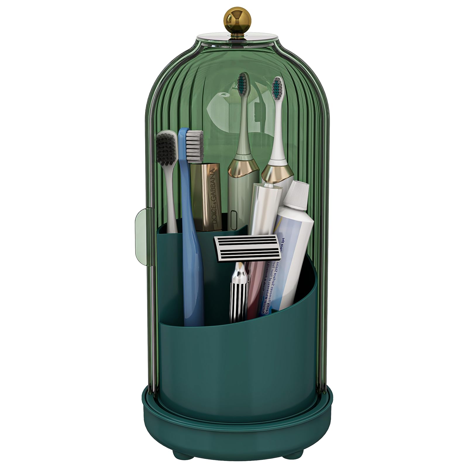 Zufudo toothbrush holder with cover demonstrates dustproof protection for clean storage.
