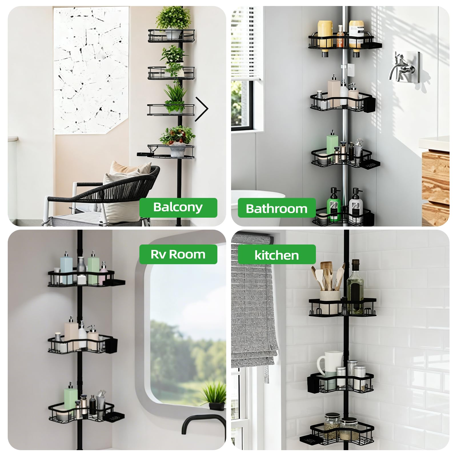 No-drill installation in minutes, ideal for renters and small bathrooms.
