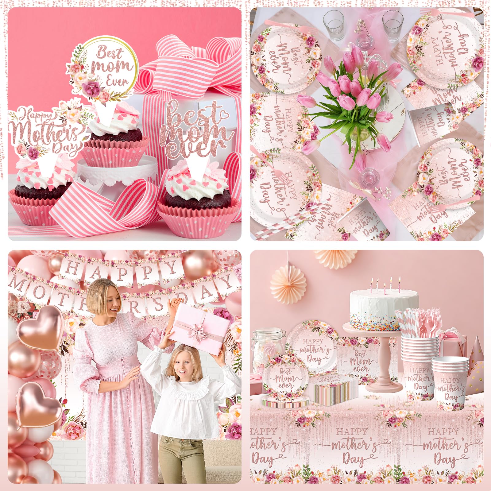 ZUIDAWU rose-gold glitter cutlery adds shimmer and durability.