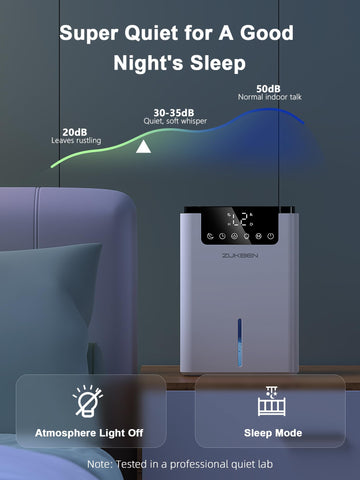 ZUKBEN dehumidifier seven-color LED light creates ambient mood while drying air