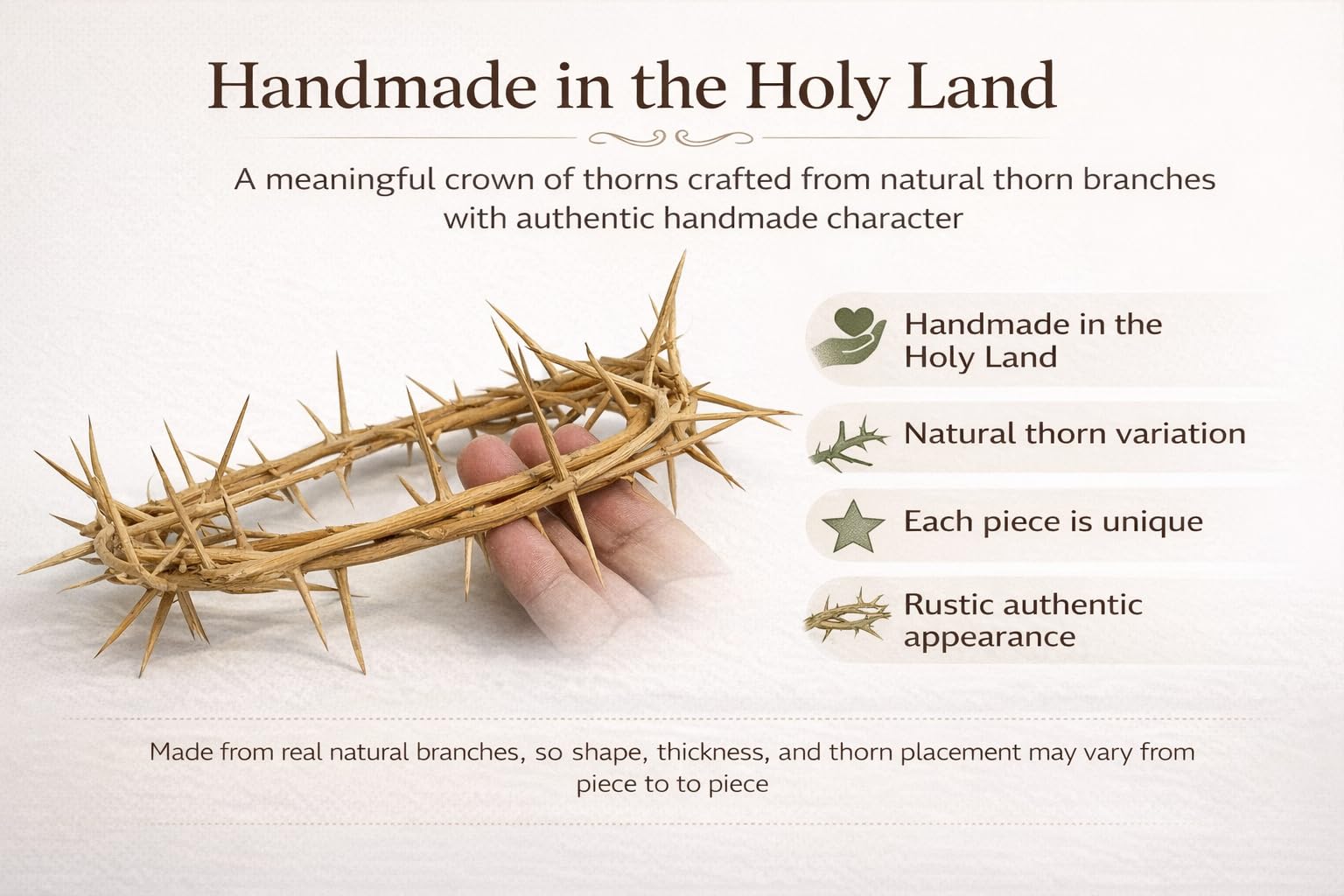 Zuluf crown-of-thorns-inspired display for Holy Land reverence