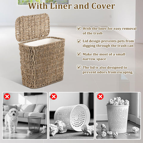 ZUNKNOD removable liner inside enables easy emptying and cleaning.