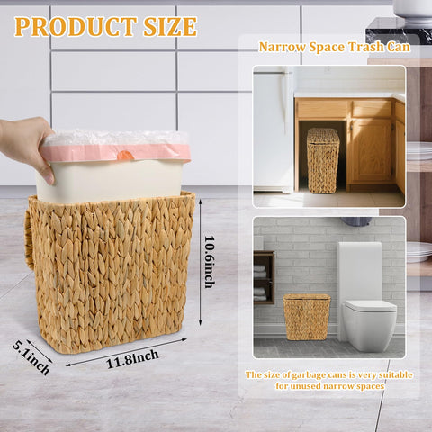 ZUNKNOD water hyacinth basket fits bedrooms or offices with subtle boho charm.