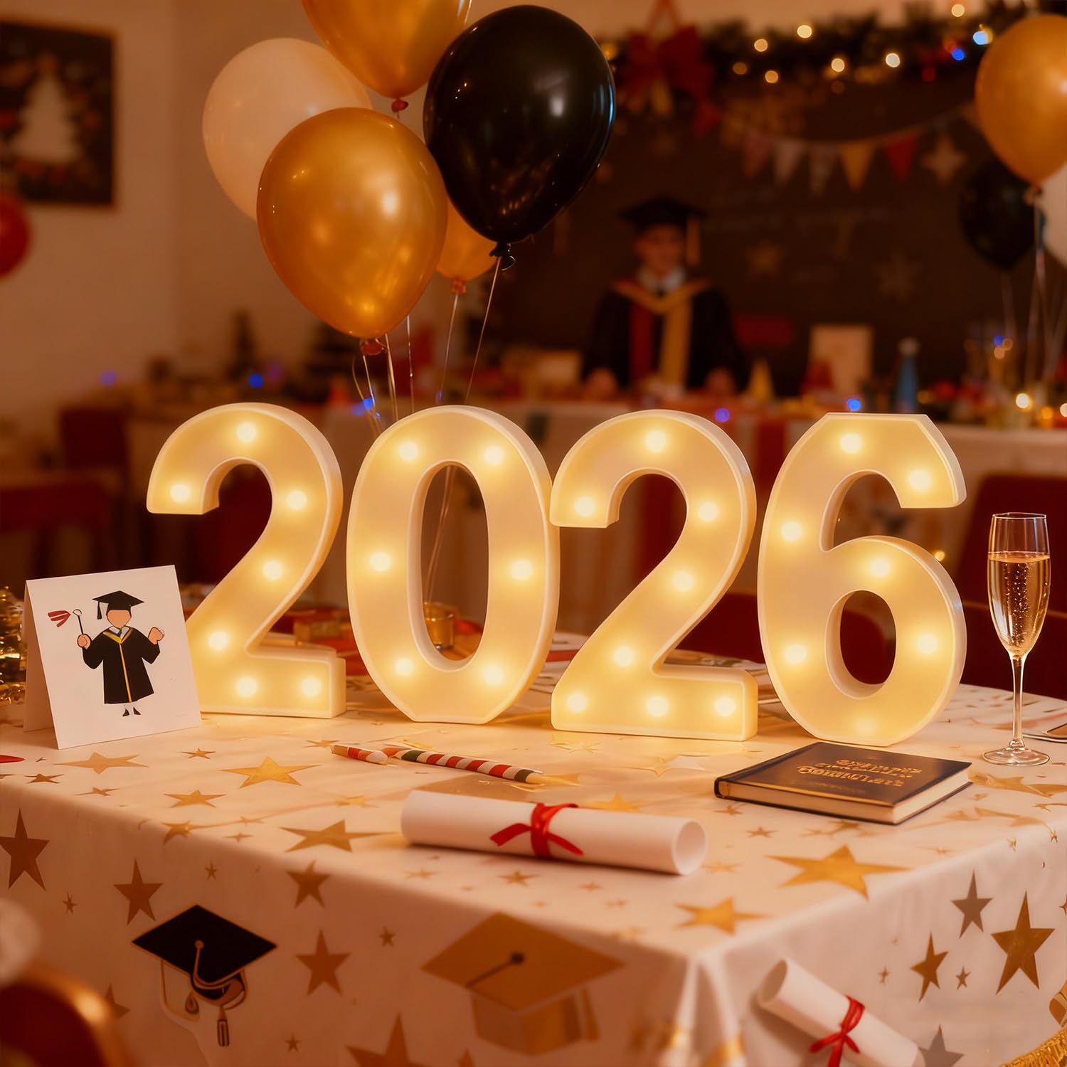 ZUOKEMY illuminated 2026 numbers enhancing New Year photo opportunities