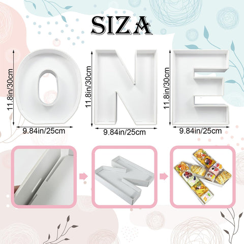 ZUOVAOV white cardboard letters ONE for personalized first birthday decor.