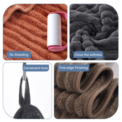 ZVH hand towels 6pc brown display featuring durable microfiber for lint-free hands