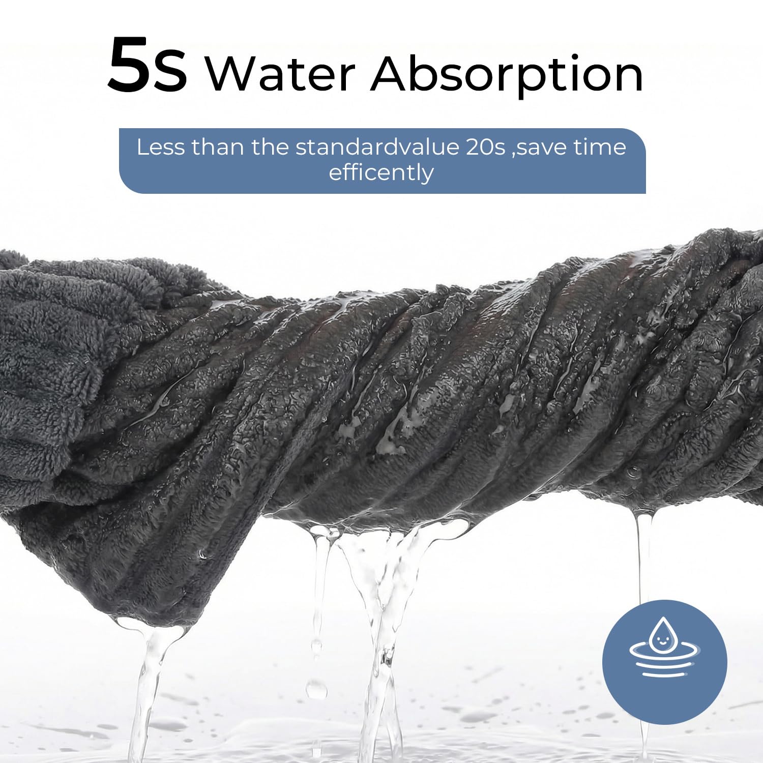 ZVH hand towels 6pc microfiber closeup showing strong absorbency