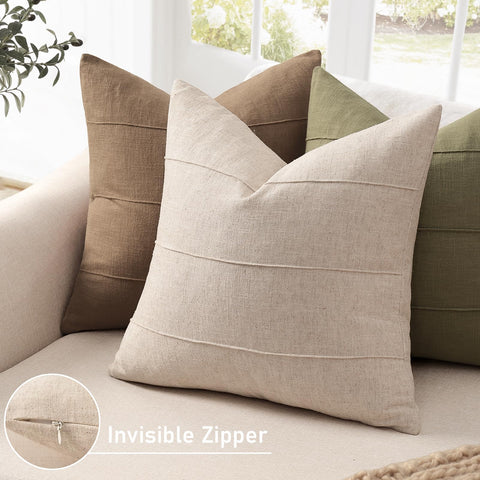 ZWJD decorative linen pillow cover striped pattern, adding artisanal charm to living room decor.