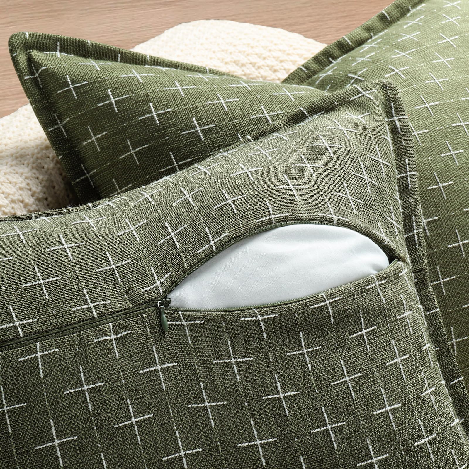 ZWJD Textured polyester pillow covers offer wrinkle resistance and long-lasting color
