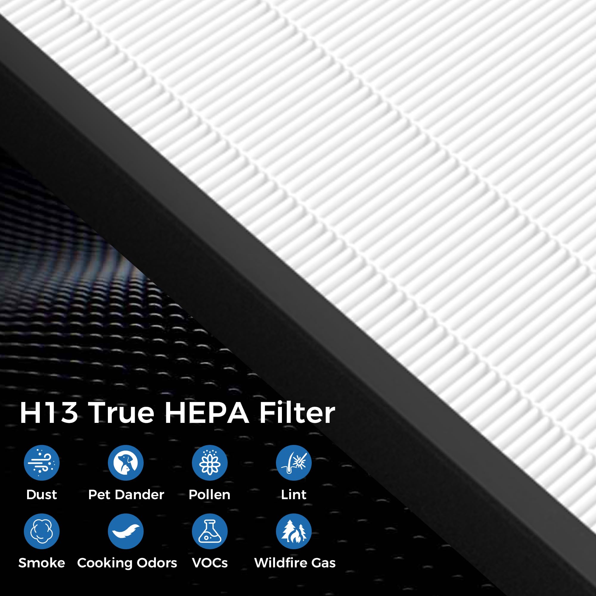 ZXBEER AP380 HEPA layer close-up emphasizing high-efficiency filtration