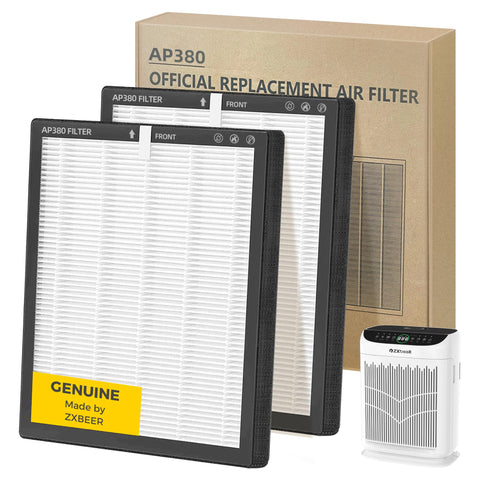 ZXBEER AP380 replacement filter pack front view for easy upgrades and consistent air quality