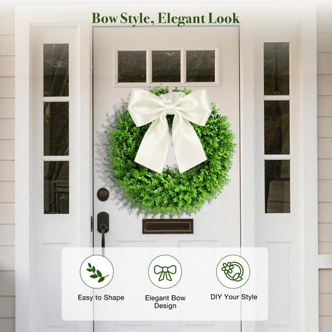 Zyekqrue lifelike boxwood detail adds realistic depth to doorstep decor.