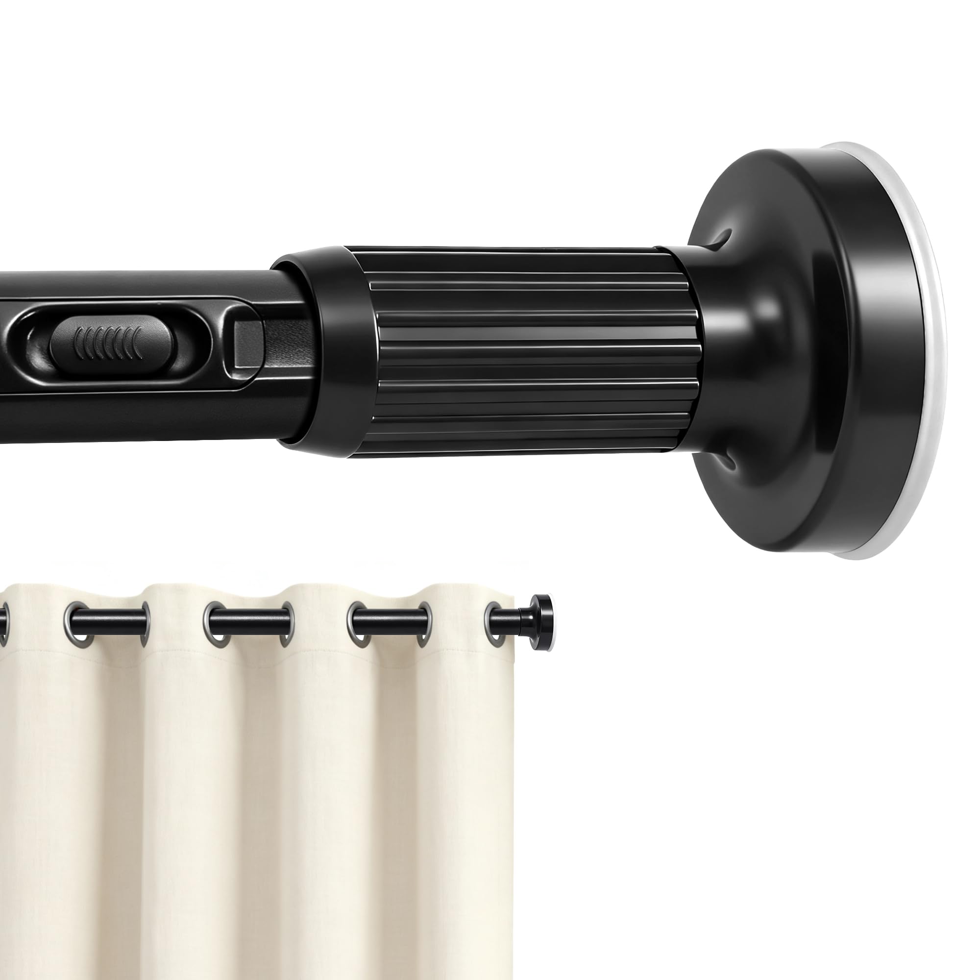 ZYKORT Tension Rod 39-137in extended in-use with effortless length adjustment for fast setup.