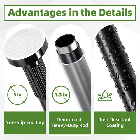 ZYKORT heavy-duty 55lbs capacity supports thick curtains without sag.