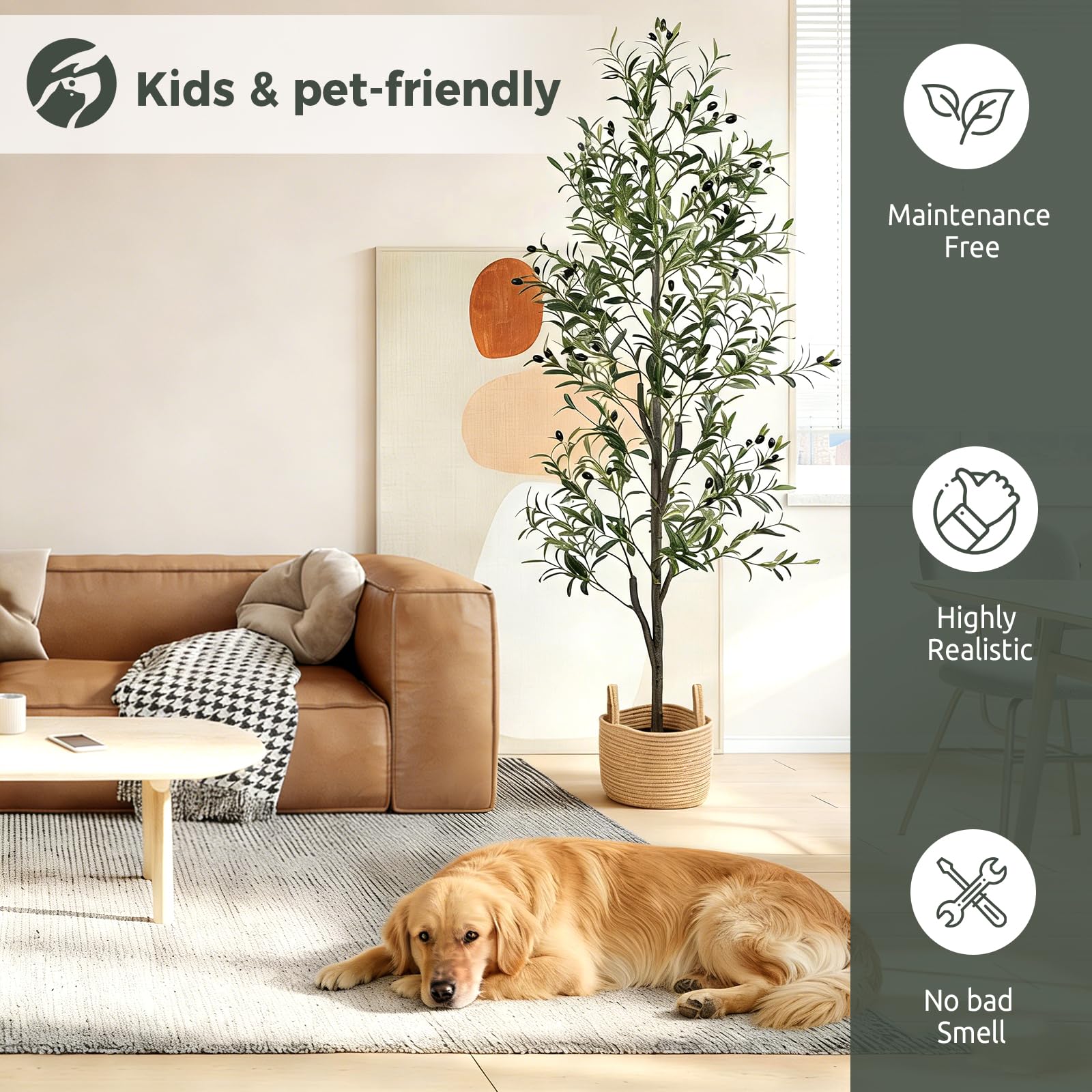 Zynaro 6ft olive tree fits tight corners with adjustable fullness.