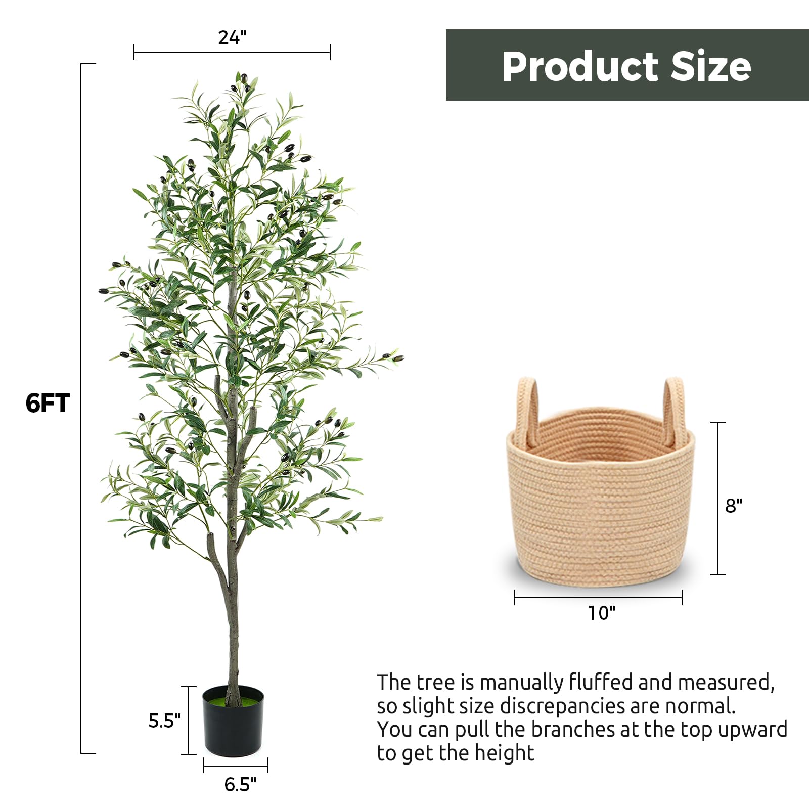 Zynaro 6ft olive tree natural wood trunk adds realistic texture.