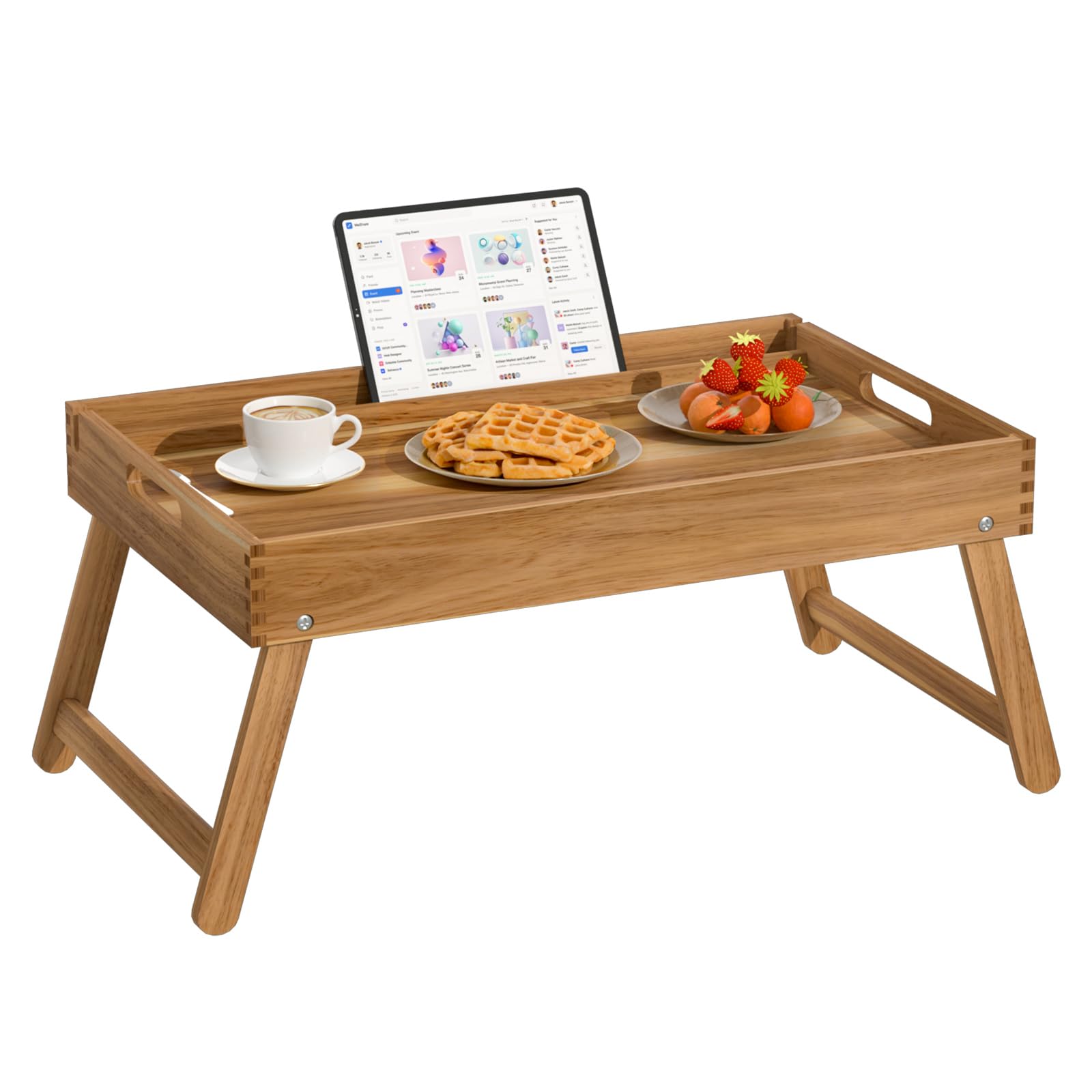Zyraflux 22x14 inch bed tray surface for meals, laptops, or reading on the bed.