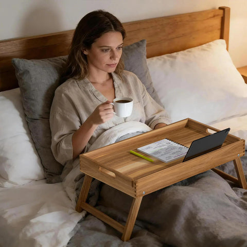 Zyraflux built-in handles and portable design ease transport around the home.
