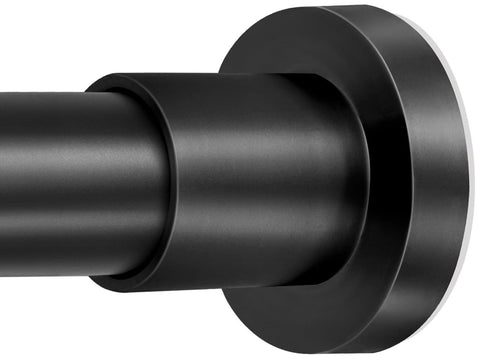 ZYRW black shower rod extended from 36 to 84 inches for flexible bathroom fit.