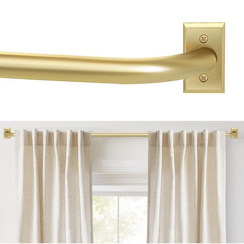ZYRW Gold curtain rod close-up shows heavy-duty construction
