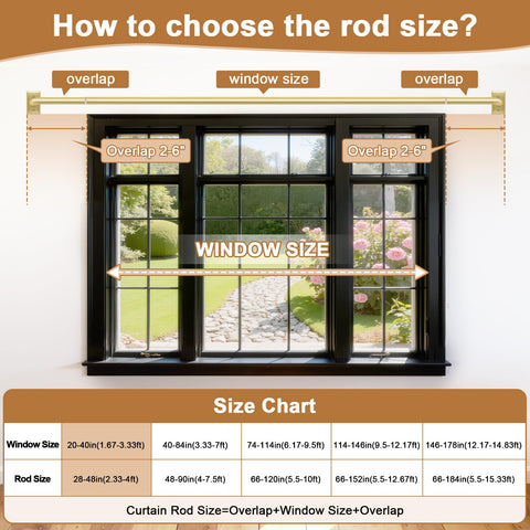 ZYRW Gold Curtain Rod packaging includes mounting hardware for a quick setup.