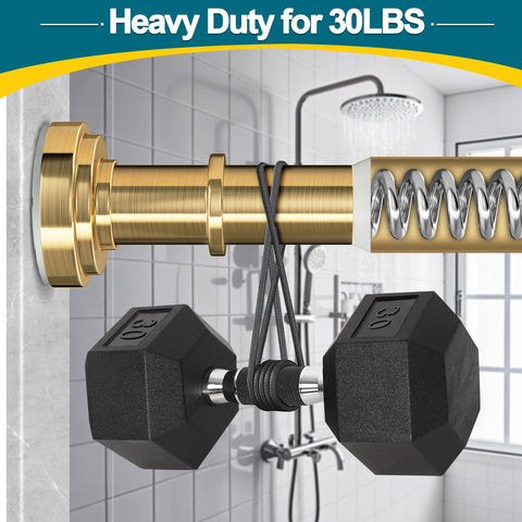 ZYRW Gold Tension Rod no-drill installation for renter-friendly quick setup.