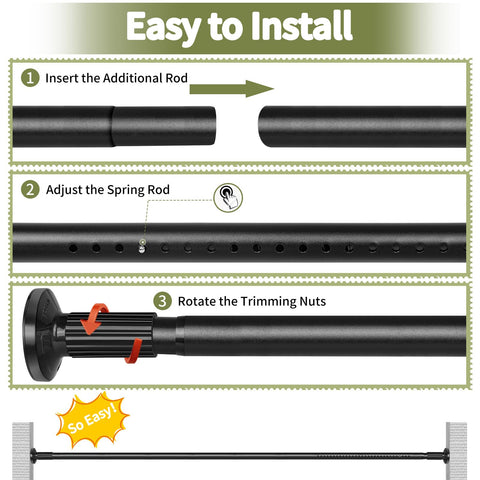 Supports up to 55 lbs for heavy curtains and towels.