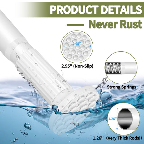ZYRW rust-resistant coating preserves the white finish in humid bathrooms.