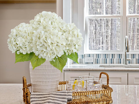 ZYTUYO ivory white hydrangea wreath-ready head for festive decor