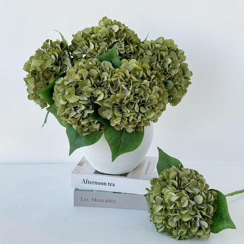 ZYTUYO silk green hydrangea full bloom 20-inch arrangement for elegant decor.