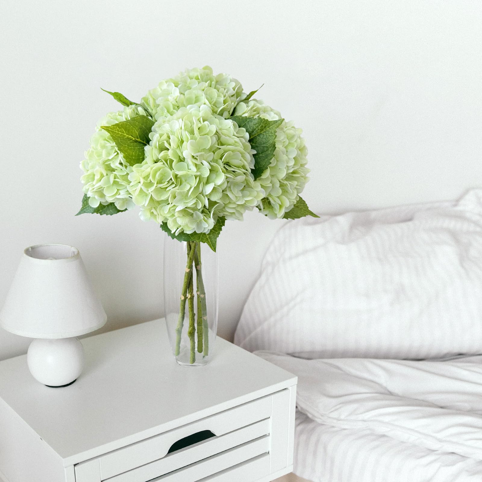 ZYTUYO 4-pack hydrangea 21in light green for evergreen home décor.